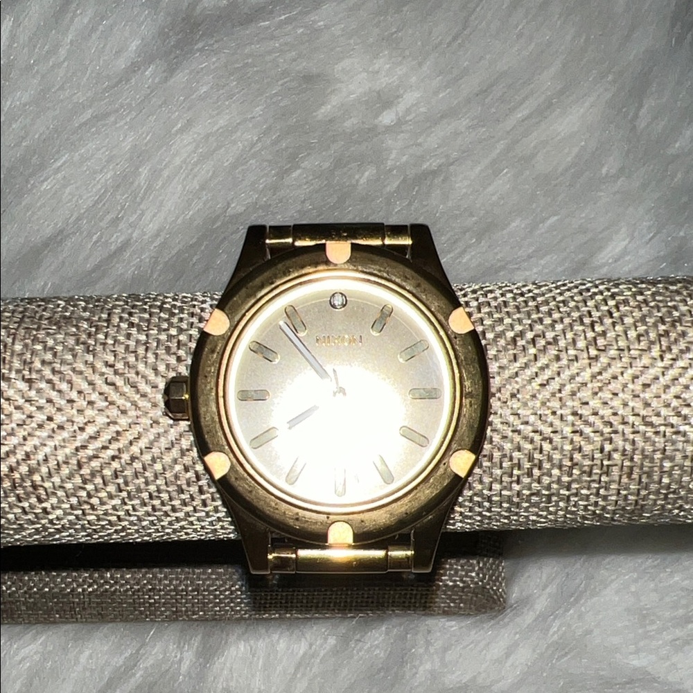 Nixon Gold Watch with Champagne Dial